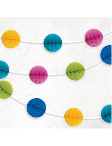 Grinalda Mini Bolas Papel Cores